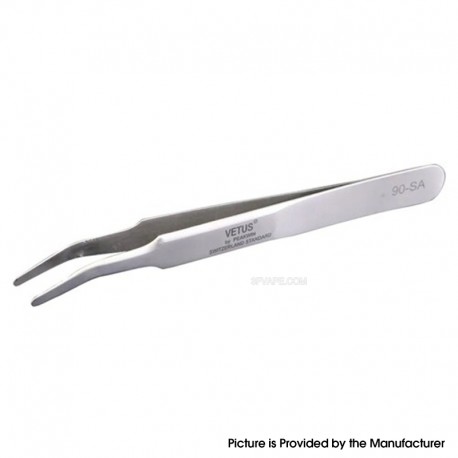 Authentic VETUS 90-SA Type SS Curved Round Tip Handling High Precision Stainless Tweezers