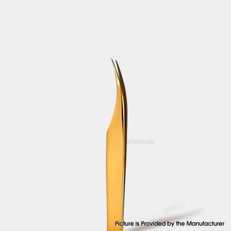 Authentic VETUS MCS-18 Curved Tip Eyelash Isolation Dolphin Tweezer Super Fine Curved Tip Precision Stainless Tweezers - Gold