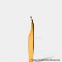 Authentic VETUS MCS-18 Curved Tip Eyelash Isolation Dolphin Tweezer Super Fine Curved Tip Precision Stainless Tweezers - Gold