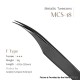 Authentic VETUS MCS-18 Curved Tip Eyelash Isolation Dolphin Tweezer Super Fine Curved Tip Precision Stainless Tweezers - Black