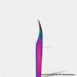 Authentic VETUS MCS-18 Curved Tip Eyelash Isolation Dolphin Tweezer Super Fine Curved Tip Precision Stainless Tweezers - Rainbow