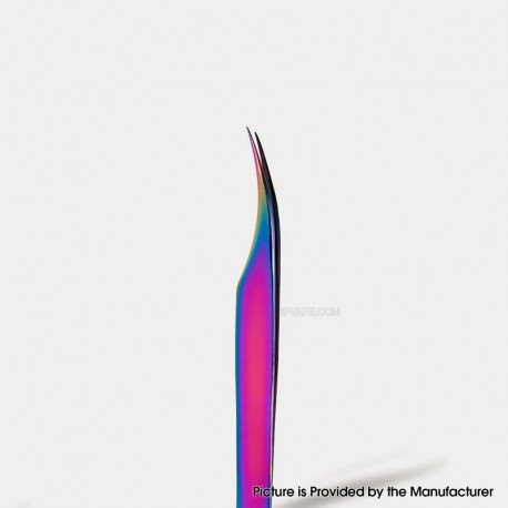 Authentic VETUS MCS-18 Curved Tip Eyelash Isolation Dolphin Tweezer Super Fine Curved Tip Precision Stainless Tweezers - Rainbow