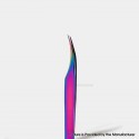 Authentic VETUS MCS-18 Curved Tip Eyelash Isolation Dolphin Tweezer Super Fine Curved Tip Precision Stainless Tweezers - Rainbow