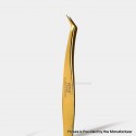 Authentic VETUS MCS-19 Angled Fine Tip Volume Eyelash Extension Tweezer Angled Tip for Volume Precision Tweezers - Gold