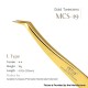 Authentic VETUS MCS-19 Angled Fine Tip Volume Eyelash Extension Tweezer Angled Tip for Volume Precision Tweezers - Gold