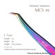 Authentic VETUS MCS-19 Angled Fine Tip Volume Eyelash Extension Tweezer Angled Tip for Volume Precision Tweezers - Rainbow