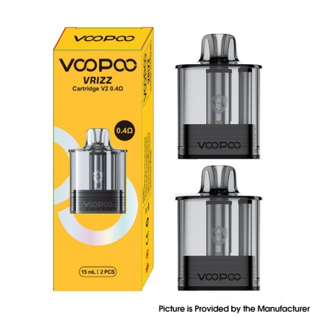 [Ships from Bonded Warehouse] VOOPOO Vrizz Cartridge V2 for Vrizz 2 Kit / Vrizz Kit - 0.4ohm, 15ml (2 PCS)
