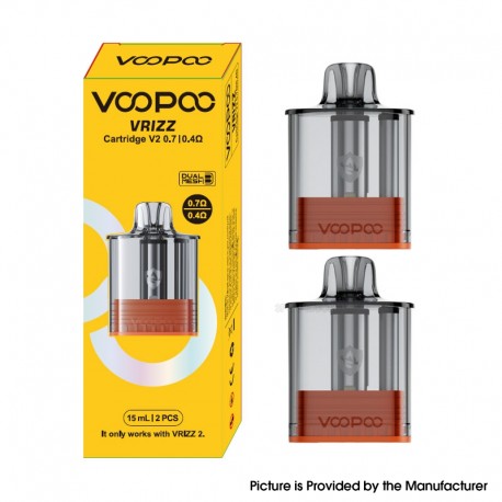 [Ships from Bonded Warehouse] VOOPOO Vrizz Cartridge V2 for Vrizz 2 Kit - Dual Mesh 0.4ohm / 0.7ohm, 15ml (2 PCS)