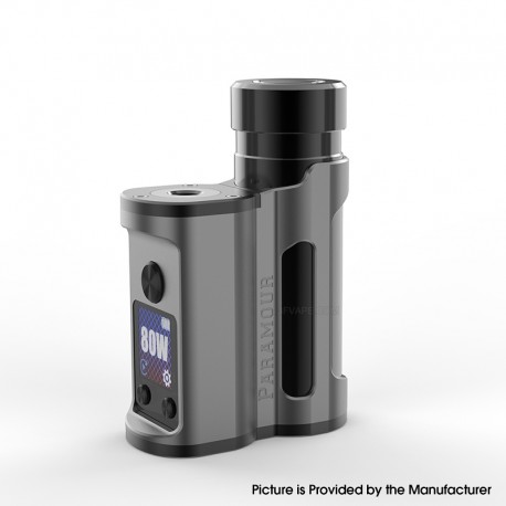 Authentic MECHVAPE x EVOLV Paramour DNA80C 80W SBS Box Mod - Gey Black, VW 1~80W, 1 x 18650 / 21700, Evolv DNA80C Chip