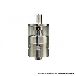 YFTK pNeumatyca Style RTA Rebuildable Tank Atomizer with 4.2ml Tank Tube - Silver, 316SS + Glass, 3.5ml, 22mm Diameter