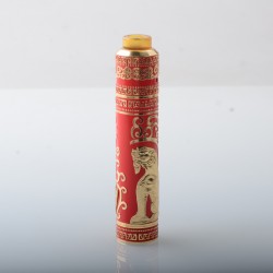 Mechanical Mod + RDA Atomizer Gold + Red, 1 x 18650, 24mm Diameter