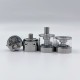 YFTK pNeumatyca Style RTA Rebuildable Tank Atomizer with 4.2ml Tank Tube - Silver, 316SS + Glass, 3.5ml, 22mm Diameter