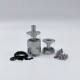 YFTK pNeumatyca Style RTA Rebuildable Tank Atomizer with 4.2ml Tank Tube - Silver, 316SS + Glass, 3.5ml, 22mm Diameter