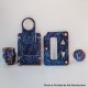 Authentic MK MODS Toxic Titanium Inner Set + Drip Tip Set for BB / Billet - Dark Blue, Round Button