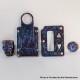 Authentic MK MODS Toxic Titanium Inner Set + Drip Tip Set for BB / Billet - Dark Blue, Round Button
