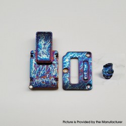 Authentic MK MODS Toxic Titanium Inner Set + Drip Tip Set for BB / Billet - Dark Blue, Square Button