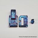 Authentic MK MODS Toxic Titanium Inner Set + Drip Tip Set for BB / Billet - Dark Blue, Square Button
