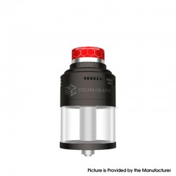Authentic Steam Crave Aromamizer Plus V4 RDTA / RTA / RDA Atomizer - Matte Gun Metal, 11 / 13ml, 30mm Diameter