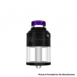 Authentic Steam Crave Aromamizer Plus V4 RDTA / RTA / RDA Atomizer - Matte Black, 11 / 13ml, 30mm Diameter