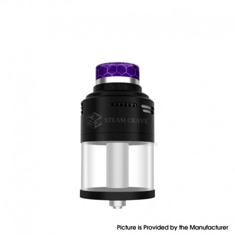 Authentic Steam Crave Aromamizer Plus V4 RDTA / RTA / RDA Atomizer - Matte Black, 11 / 13ml, 30mm Diameter