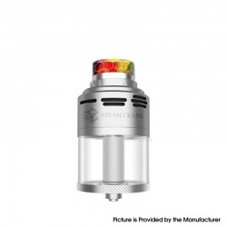 Authentic Steam Crave Aromamizer Plus V4 RDTA / RTA / RDA Atomizer - Silver, 11 / 13ml, 30mm Diameter