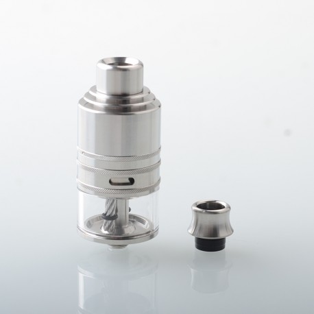 YFTK Slick Taifun GX Style RDTA Rebuildable Dripping Tank Atomizer - Silver, 316SS + Glass, 4.0ml, 23mm Diameter