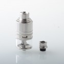 YFTK Slick Taifun GX Style RDTA Rebuildable Dripping Tank Atomizer - Silver, 316SS + Glass, 4.0ml, 23mm Diameter