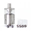 SXK pNeumatyca Style RTA Rebuildable Tank Atomizer - Silver, 316SS + Glass, 3.5ml, 22mm Diameter