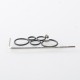 Monarchy Mobb MV Inverted Skull Style RBA Bridge for Billet / BB / Boro Tank - Silver, 4 PCS Air Pin 1.0, 1.5, 2.5, 3.5mm