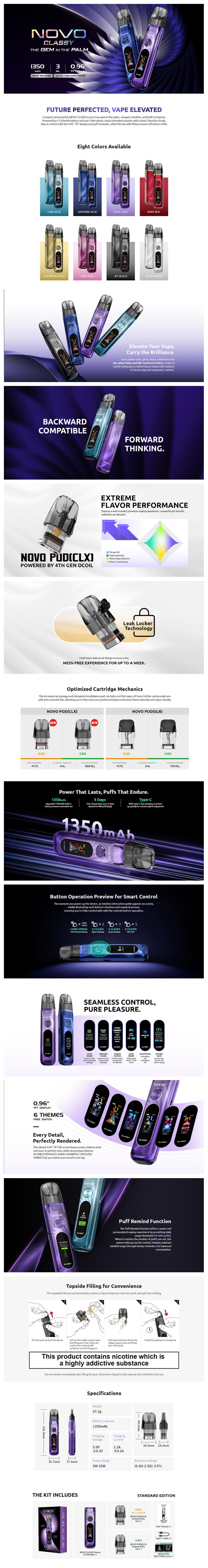 Authentic SMOK Novo Classy 35W Pod System Kit