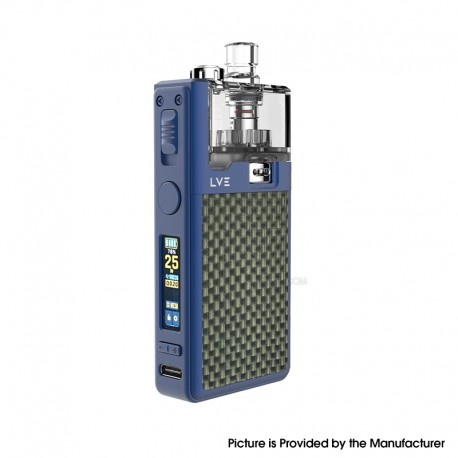 [Ships from Bonded Warehouse] Authentic LVE Orion II Pro 50W Pod Mod Kit RBA + Coil Kit - Blue Textured Carbon, 5~50W, 1900mAh