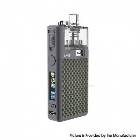 [Ships from Bonded Warehouse] Authentic LVE Orion II Pro 50W Pod Mod Kit RBA + Coil Kit - Gray Textured Carbon, 5~50W, 1900mAh