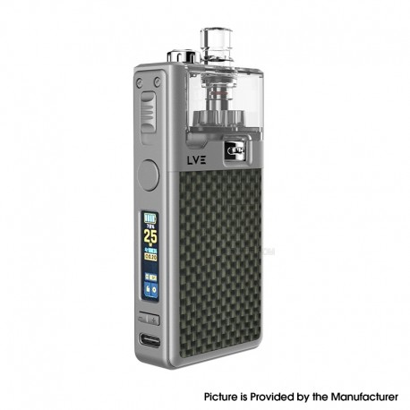 [Ships from Bonded Warehouse] Authentic LVE Orion II Pro 50W Pod Mod Kit RBA + Coil Kit - Silver Textured Carbon, 5~50W, 1900mAh