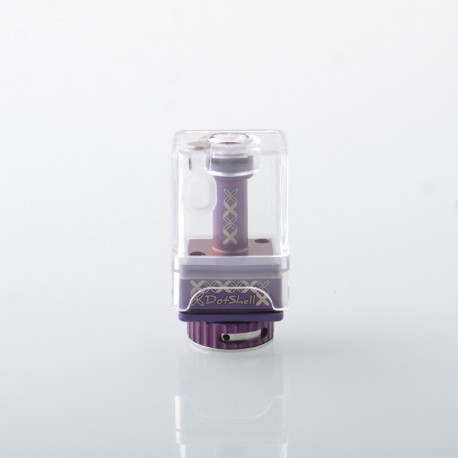 Rekavape Dotshell Limited Edition Style RBA Tank w/ 3 MTL Pin for dotMod dotAIO V1 / V2 AIO Pod - Purple, 1.0mm + 1.2mm + 1.5mm