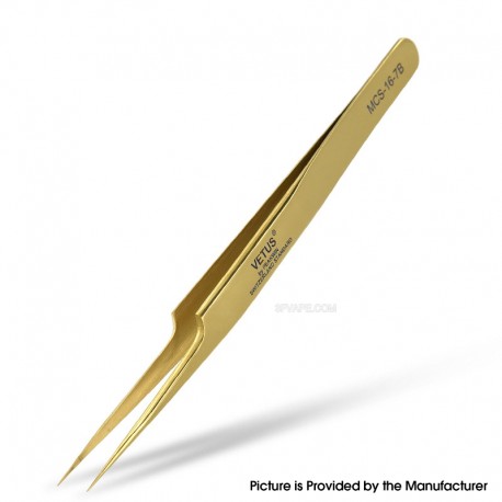 Authentic VETUS MCS-16-7B Isolation Straight Tweezers - Gold