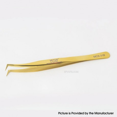 Authentic VETUS MCS-31B 90 Degree Tweezers - Gold
