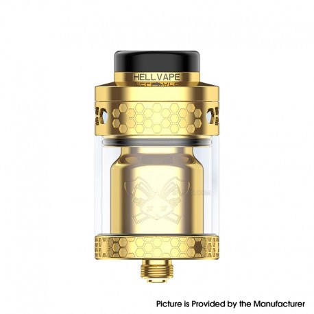 [Ships from Bonded Warehouse] Authentic Hellvape Dead Rabbit 4 RTA Tank Atomizer - Gold, 3.5ml / 5.5ml, 26mm Diameter