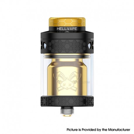 [Ships from Bonded Warehouse] Authentic Hellvape Dead Rabbit 4 RTA Tank Atomizer - Black Gold, 3.5ml / 5.5ml, 26mm Diameter