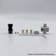 YFTK 909 Modify Nugg Style RBA for LVE Orion ll - Silver, 4 x Airflow Pins 1.0, 2.0, 3.0, 4.0mm