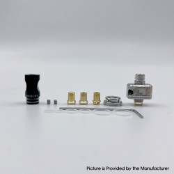 YFTK 909 Modify Nugg Style RBA for LVE Orion ll - Silver, 4 x Airflow Pins 1.0, 2.0, 3.0, 4.0mm