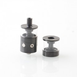 pNeumatyca Style RTA Rebuildable Tank Atomizer - Black, SS + Glass, 3.5ml, 22mm Diameter