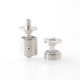 pNeumatyca Style RTA Rebuildable Tank Atomizer - Silver, SS + Glass, 3.5ml, 22mm Diameter