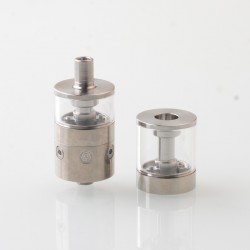 pNeumatyca Style RTA Rebuildable Tank Atomizer with 4.2ml Tank Tube - Silver, Titanium + Glass, 3.5ml, 22mm Diameter