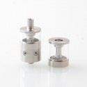 pNeumatyca Style RTA Rebuildable Tank Atomizer with 4.2ml Tank Tube - Silver, SS + Glass, 3.5ml, 22mm Diameter