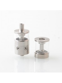 pNeumatyca Style RTA Rebuildable Tank Atomizer with 4.2ml Tank Tube - Silver, SS + Glass, 3.5ml, 22mm Diameter