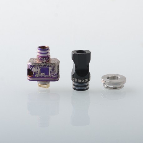 YFTK 909 Modify Nugg Style RBA for LVE Orion ll - Purple, 4 x Airflow Pins 1.0, 2.0, 3.0, 4.0mm