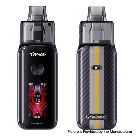 [Ships from Bonded Warehouse] Authentic Uwell Typhos Pro 45W Pod System Kit - Midnight Black, 3000mAh, 6ml, 0.3ohm / 0.6ohm