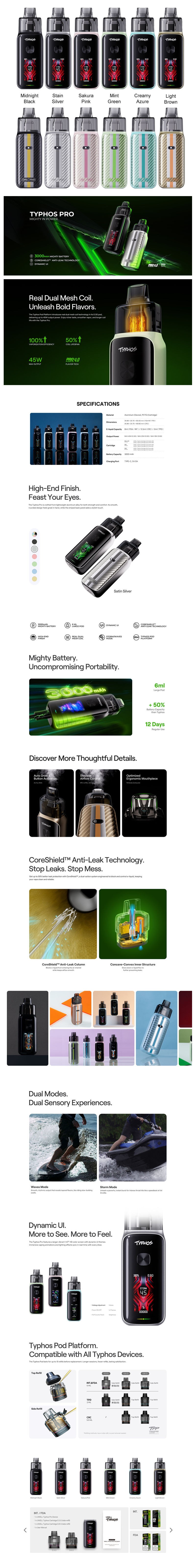 Authentic Uwell Typhos Pro 45W Pod System Kit