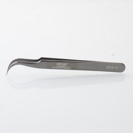 Authentic VETUS MCS-15 S Shape Tweezers - Black