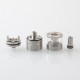pNeumatyca Style RTA Rebuildable Tank Atomizer - Silver, SS + Glass, 3.5ml, 22mm Diameter